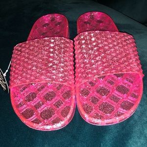 Pink jelly slippers